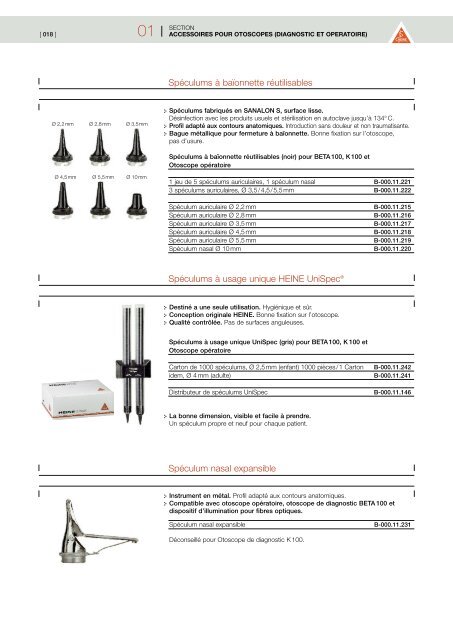 2009 HEINE CATALOGUE GENERAL MEDECINE - innova