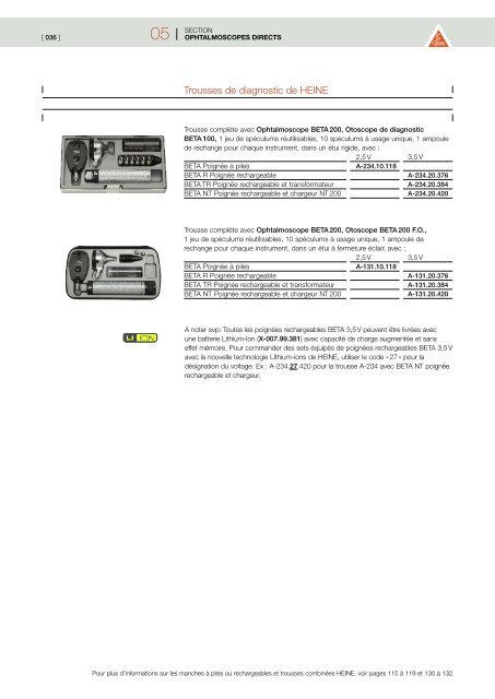 2009 HEINE CATALOGUE GENERAL MEDECINE - innova