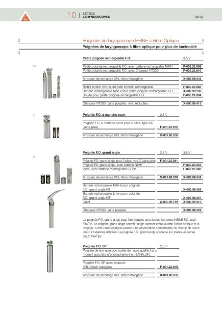 2009 HEINE CATALOGUE GENERAL MEDECINE - innova