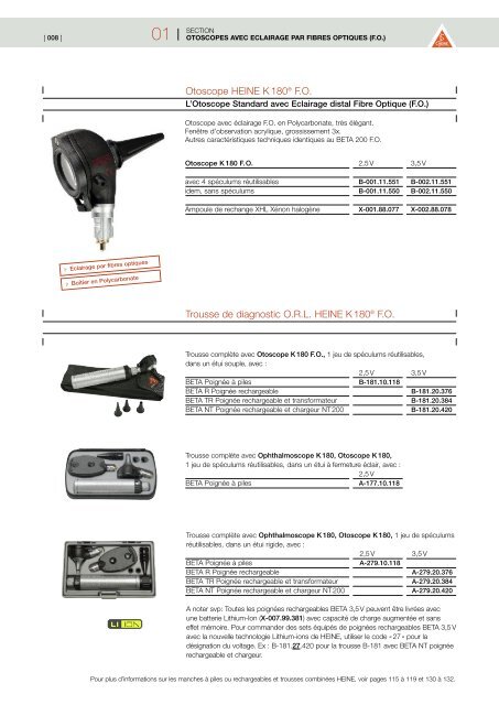 2009 HEINE CATALOGUE GENERAL MEDECINE - innova