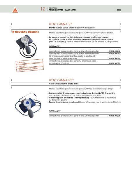 2009 HEINE CATALOGUE GENERAL MEDECINE - innova