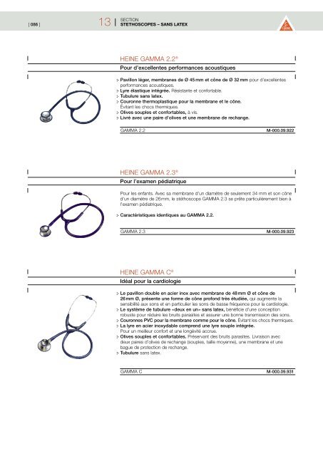 2009 HEINE CATALOGUE GENERAL MEDECINE - innova