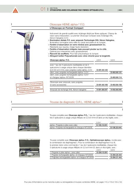 2009 HEINE CATALOGUE GENERAL MEDECINE - innova