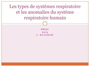 Les anomalies du système respiratoire humain (devoirs p. 466 ...