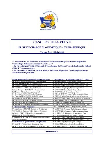 Cancer de la Vulve (RRC-Juin 2008) - Réseau NormanDys