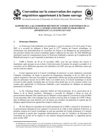 Convention sur la conservation des espèces migratrices ...