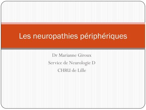 Les neuropathies périphériques - Cofemer