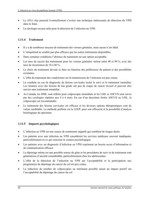 L'infection au virus du papillome humain (VPH) - Institut national de ...