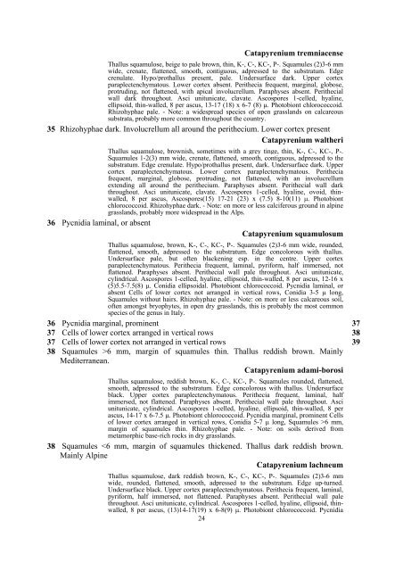 KEY to terricolous lichens - italic