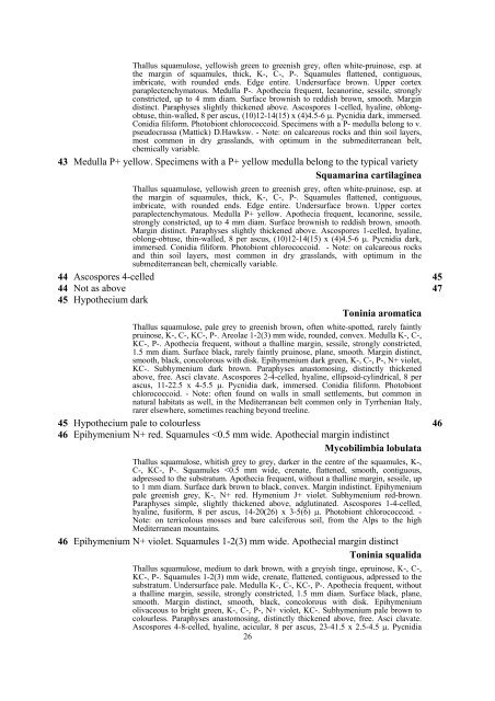 KEY to terricolous lichens - italic