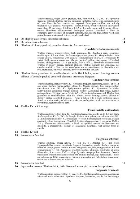 KEY to terricolous lichens - italic