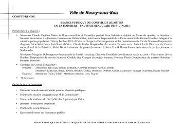 RELEVE DE DECISION - Site officiel de la ville de Rosny-sous-Bois