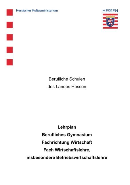 Lehrplan Berufliches Gymnasium Fachrichtung Wirtschaft Fach ...