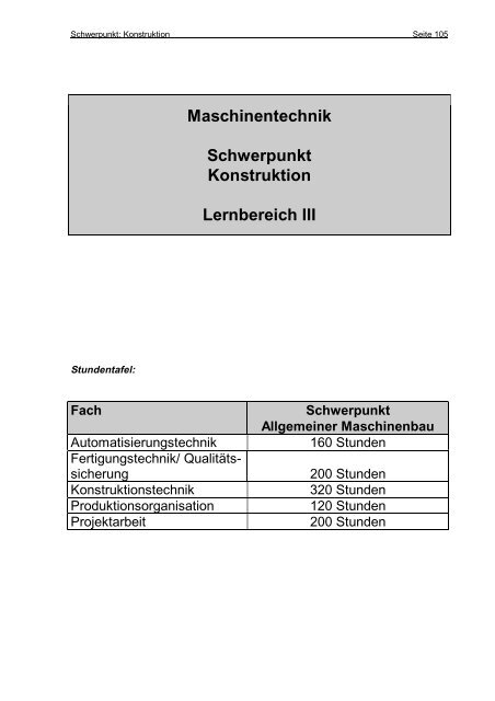 Lernbereich III / Konstruktionstechnik - Berufliche Bildung in Hessen