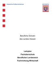 FOS Lehrplan Fachrichtung Wirtschaft - Berufliche Bildung in Hessen