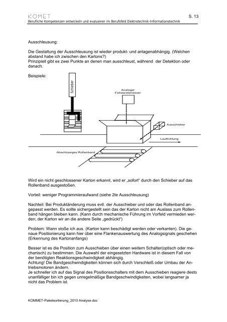 Paketsortierung - Analyse - Berufliche Bildung in Hessen