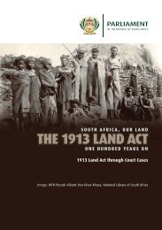 THE 1913 LAND ACT - Parliament of South Africa