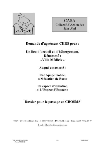 agrement chrs - CASA-Avignon