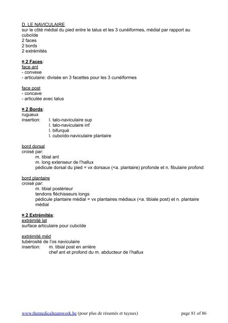 Anatomie osteologie resume v1.2 - TMT - The Medical Teamwork