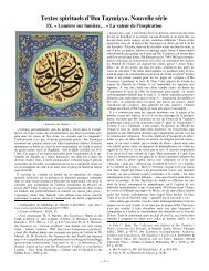 Textes spirituels d'Ibn Taymiyya. IX. - Islamic Philosophy Online