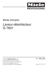 Mode d'emploi Miele G7831 - Dental Quality