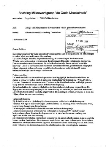 Inspraakreacties totaal richtlijnen mer oostelijke randweg