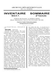 INVENTAIRE SOMMAIRE - la Somme