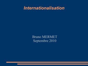 Internationalisation - Bruno Mermet