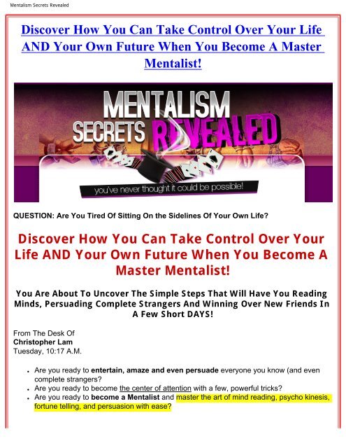 Mentalism Secrets Revealed - Bestcbstore.com