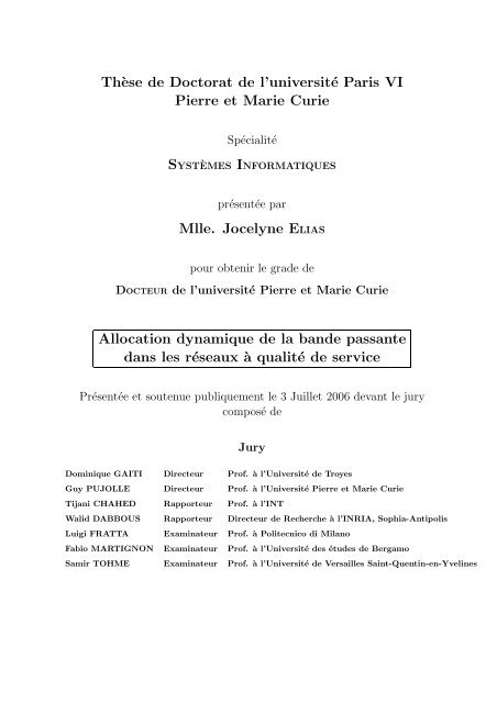 th ese de doctorat de l universite paris vi pierre et marie curie mlle