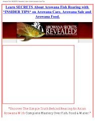 Arowana Fish *SECRETS* Revealed | Learn ... - Bestcbstore.com