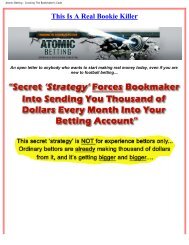 Atomic Betting - Cracking The Bookmaker's Code - Bestcbstore.com