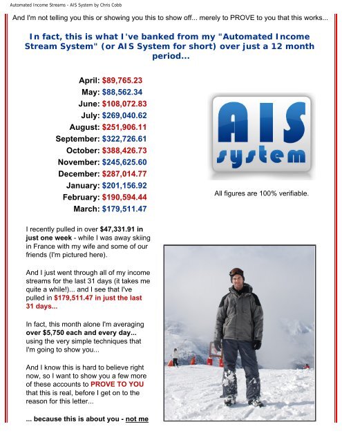 Automated Income Streams - AIS System by Chris ... - Bestcbstore.com
