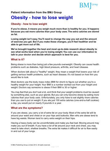 Obesity - how to lose weight - Best Practice - BMJ.com