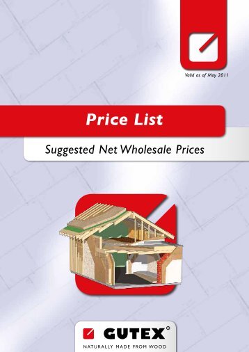 Price List Suggested Net Wholesale Prices - Gutex