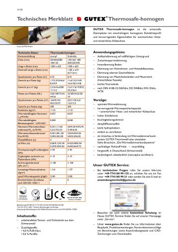 Technisches Merkblatt Thermosafe-homogen - Gutex