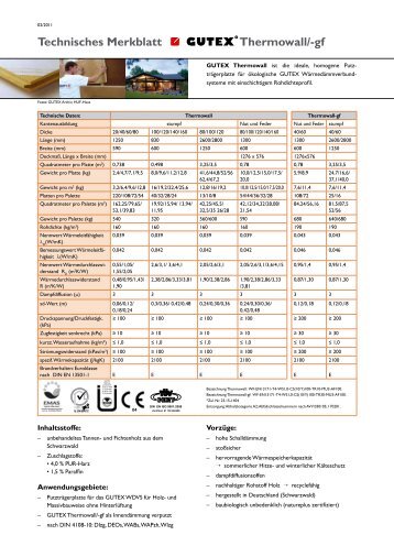 Technisches Merkblatt Thermowall/-gf - Gutex