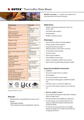 Thermoflex Data Sheet - Gutex