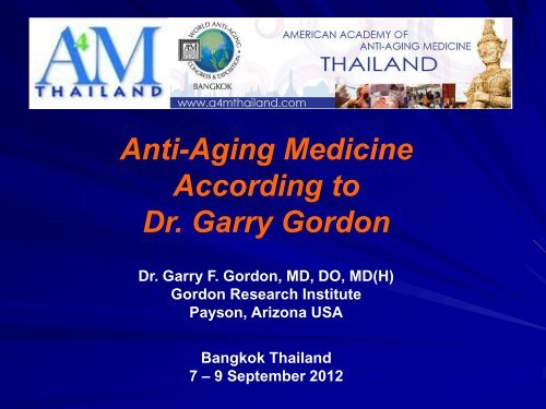A4M Thailand - Anti-Aging - Asoundstrategy