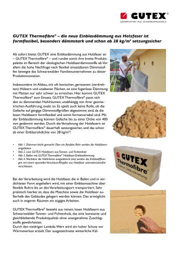 GUTEX Thermofibre® – die neue Einblasdämmung aus Holzfaser ...