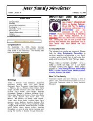 Jeter Family Newsletter Jeter Family Newsletter - Asoundstrategy