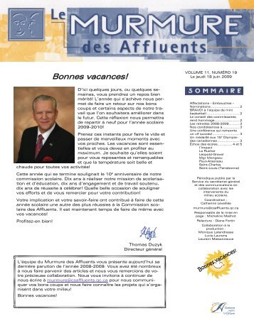 18 juin 2009 - Commission scolaire des Affluents