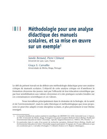 Méthodologie pour une analyse didactique des manuels scolaires ...