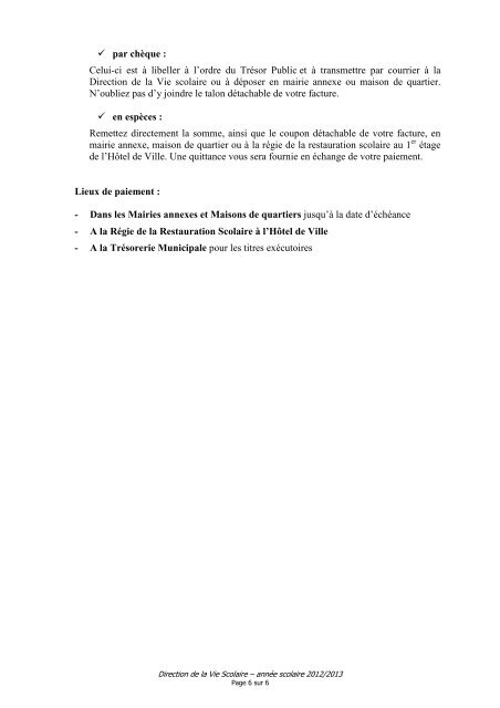 Règlement des restaurants scolaires 2012- 2013 mars ... - Le Havre