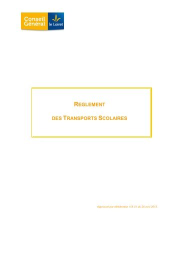 REGLEMENT DES TRANSPORTS SCOLAIRES - Ulys