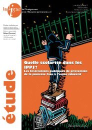 Quelle scolarité dans les IPPJ - La Ligue de l'Enseignement