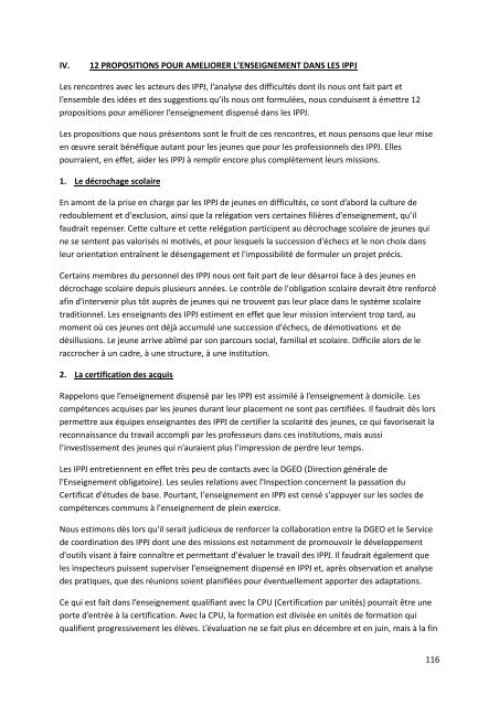 Quelle scolarité dans les IPPJ - La Ligue de l'Enseignement