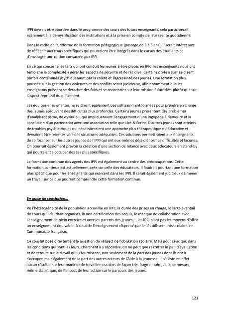 Quelle scolarité dans les IPPJ - La Ligue de l'Enseignement