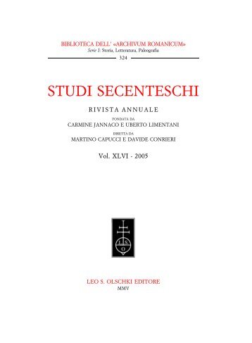 indici - Casa Editrice Leo S. Olschki