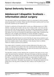 Adolescent Idiopathic Scoliosis - Cambridge University Hospitals